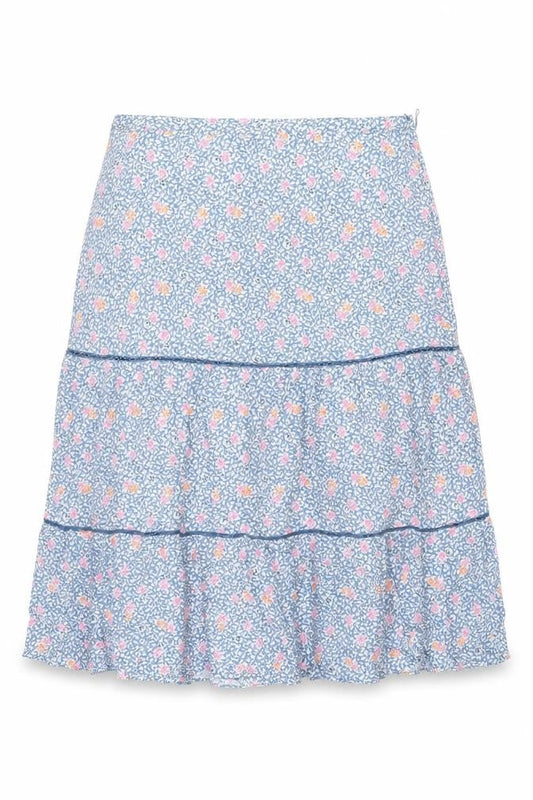Marks & Spencer Womens Blue Floral Viscose Swing Skirt Size 20 Zip