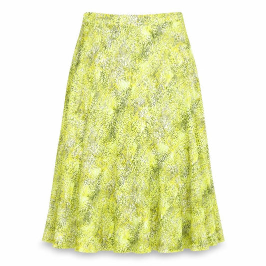 Marks & Spencer Womens Yellow Geometric Polyester Swing Skirt Size 6