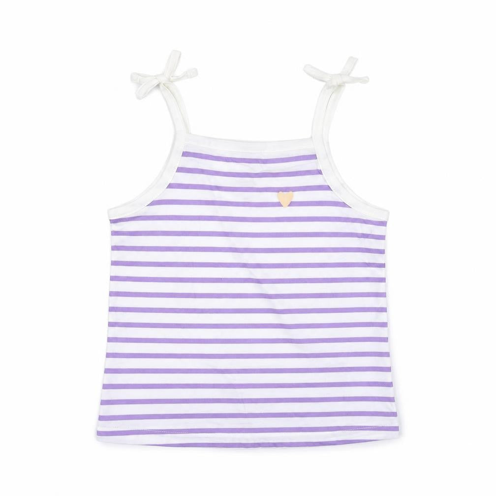 Marks & Spencer Girls White Striped Cotton Basic T-Shirt Size 3-4 Years Square Neck Pullover