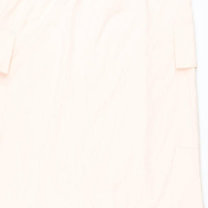 Marks & Spencer Womens Pink Polyester A-Line Skirt Size 18 Drawstring