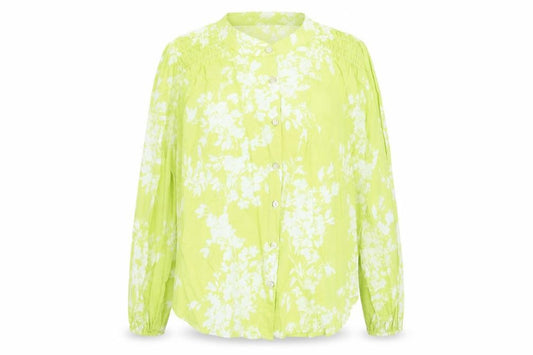 Marks and Spencer Womens Green Floral Cotton Basic Blouse Size 10 Crew Neck