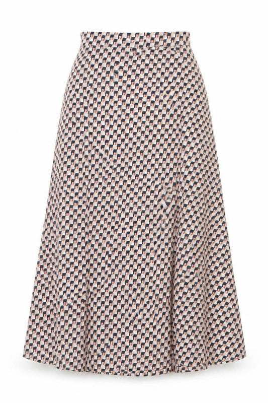 Marks & Spencer Womens Multicoloured Geometric Polyester A-Line Skirt Size 8