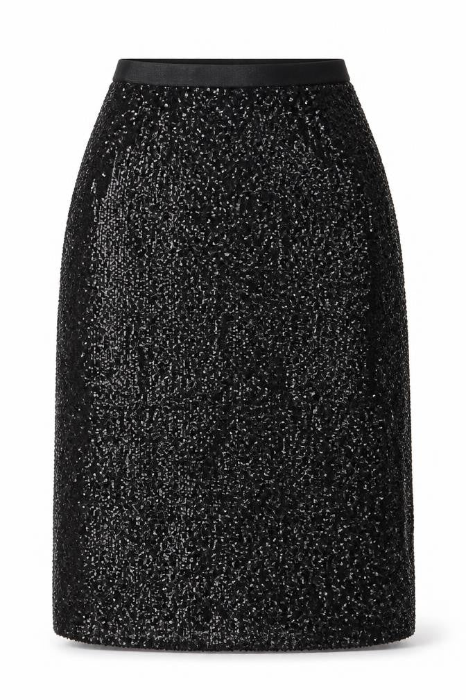 Marks & Spencer Womens Black Polyester A-Line Skirt Size 8