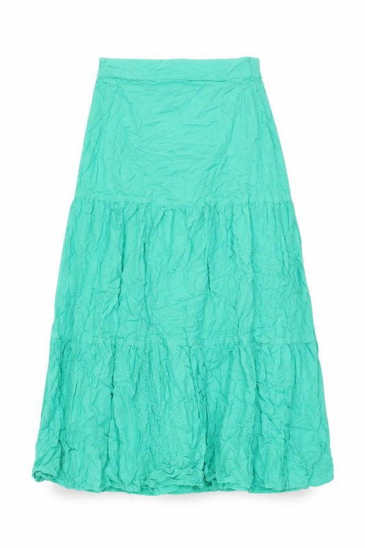 Marks & Spencer Womens Green Viscose A-Line Skirt Size 6 Zip