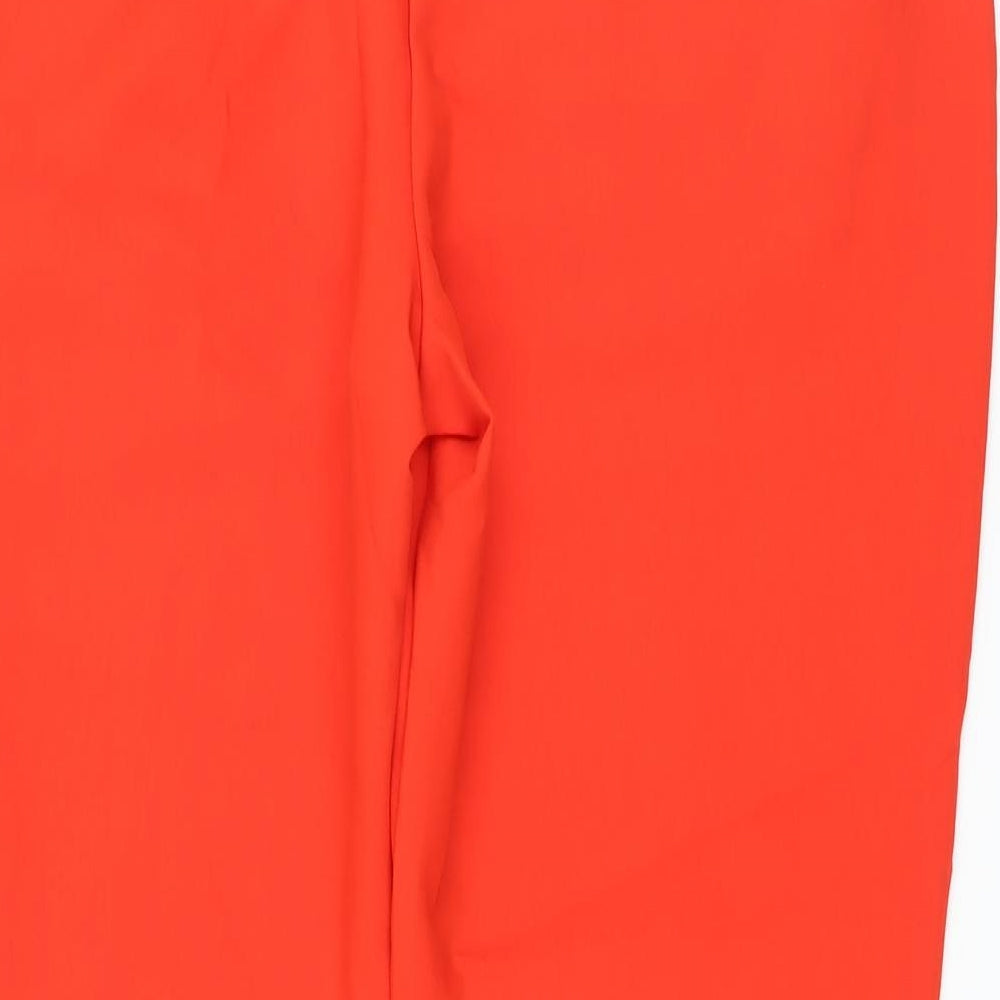 Marks and Spencer Womens Red Polyester Trousers Size 20 L26 in Regular Zip