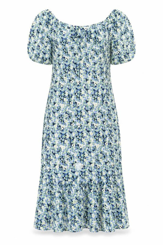 Marks and Spencer Womens Multicoloured Floral Viscose A-Line Size 10 V-Neck Zip - Belted