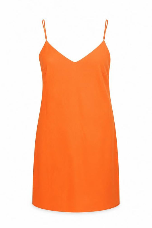 Missguided Womens Orange Polyester Slip Dress Size 10 V-Neck Pullover