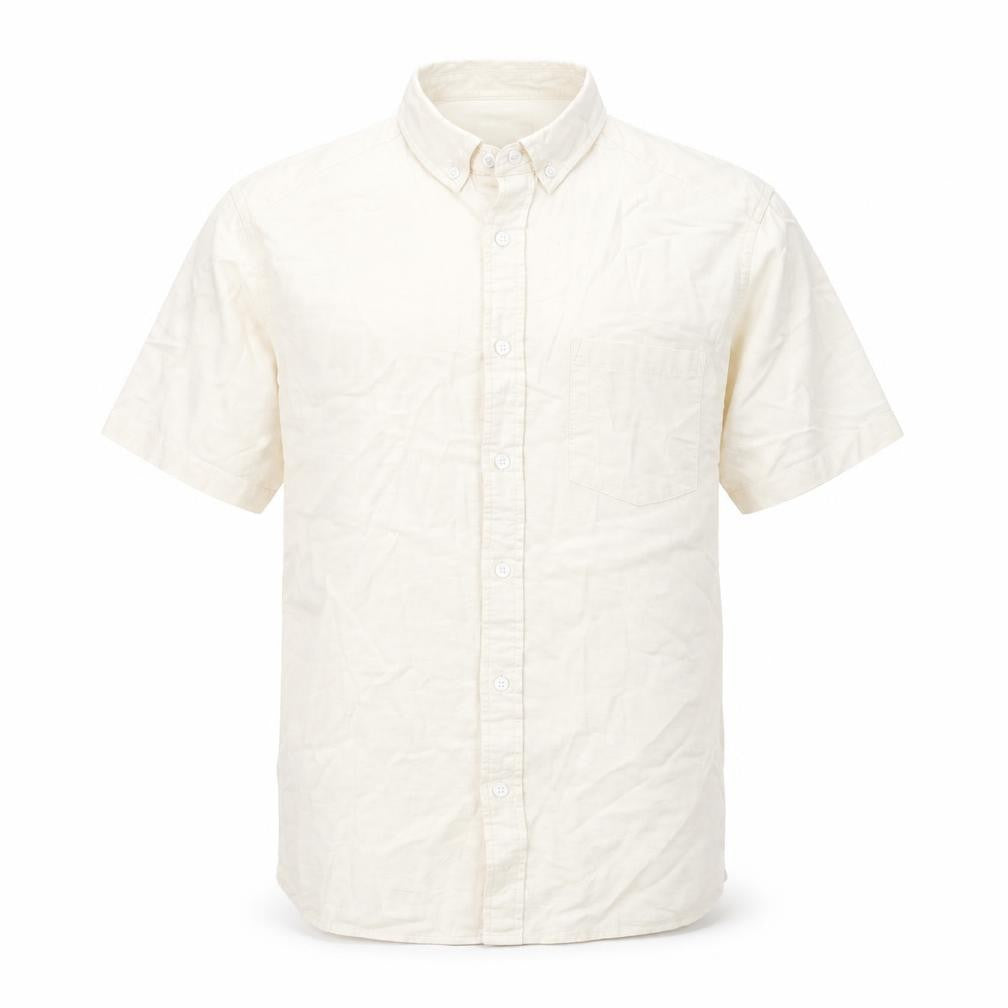 ASOS Mens Beige Cotton Button-Up Size M Collared Button