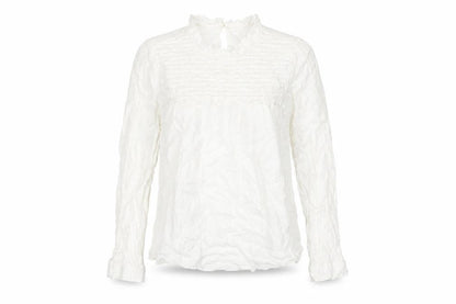 Zara Womens White Viscose Basic Blouse Size M Round Neck - Beaded Detail