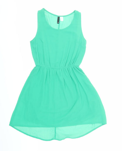 Divided by H&M Womens Green Polyester Fit & Flare Size 8 Round Neck Pullover