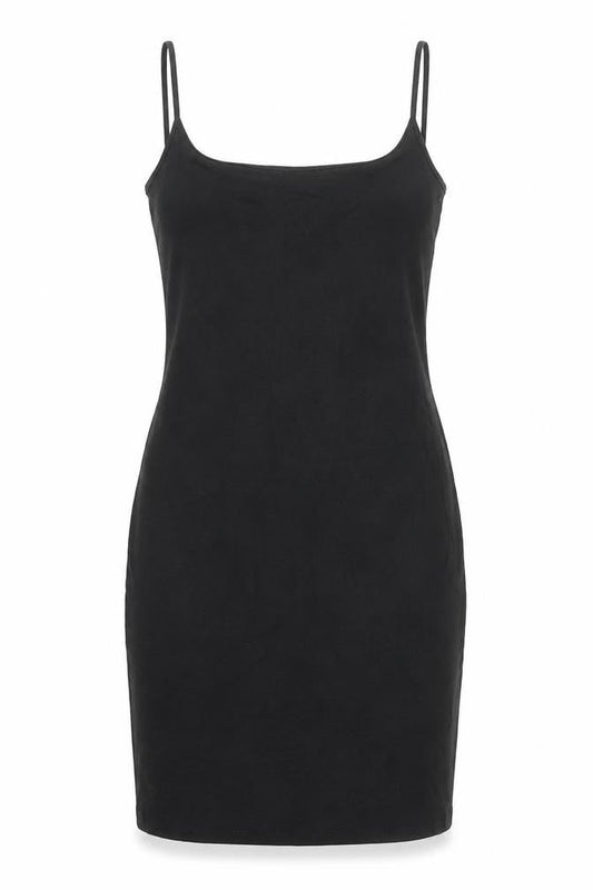 Next Womens Black Cotton Tank Dress Size 10 Round Neck Pullover