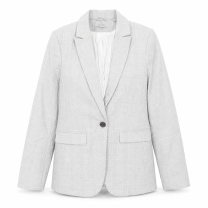 H&M Womens Grey Plaid Polyester Jacket Suit Jacket Size 6