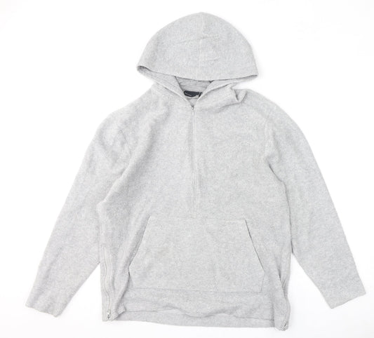 ASOS Womens Grey Polyester Pullover Hoodie Size M Zip