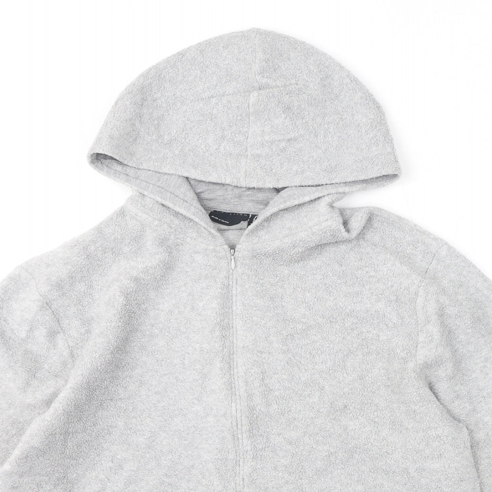 ASOS Womens Grey Polyester Pullover Hoodie Size M Zip