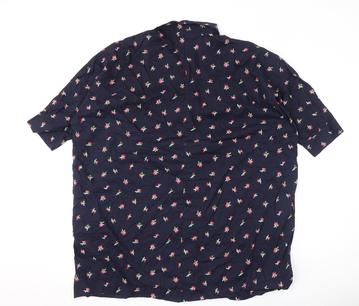 & Other Stories Womens Blue Geometric 100% Cotton Basic Button-Up Size 8 Collared