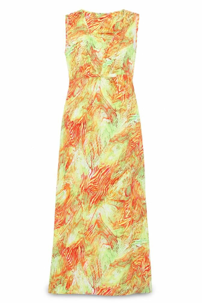 Marks & Spencer Womens Multicoloured Animal Print Viscose Maxi Size 12 V-Neck Pullover - Snake Print, Tiger Print