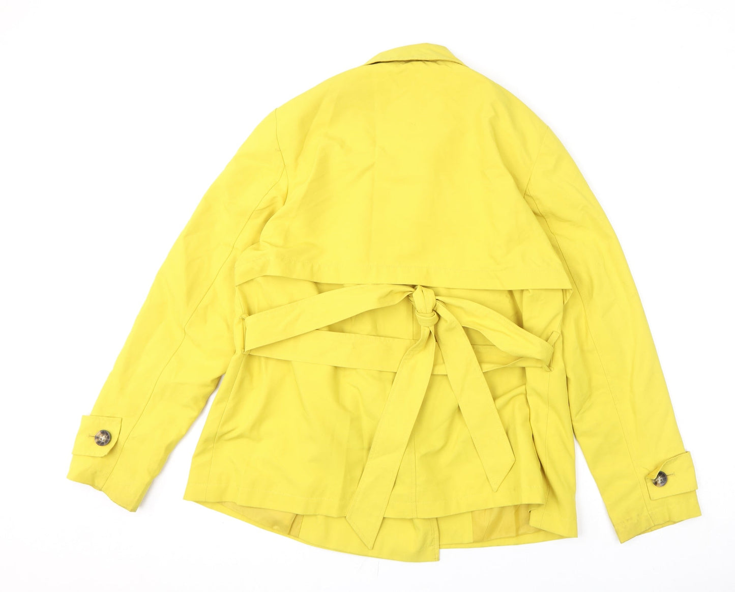 Marks and Spencer Womens Yellow Overcoat Coat Size 14 Button