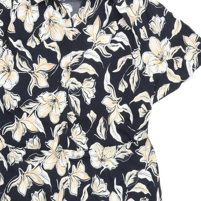 Next Womens Multicoloured Floral Polyester A-Line Size 10 Collared Zip