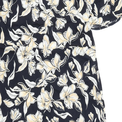 Next Womens Multicoloured Floral Polyester A-Line Size 10 Collared Zip