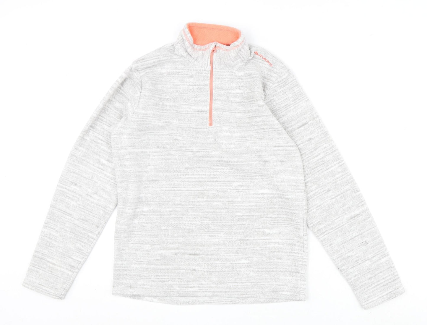 DECATHLON Girls Grey Polyester Pullover Sweatshirt Size M Zip