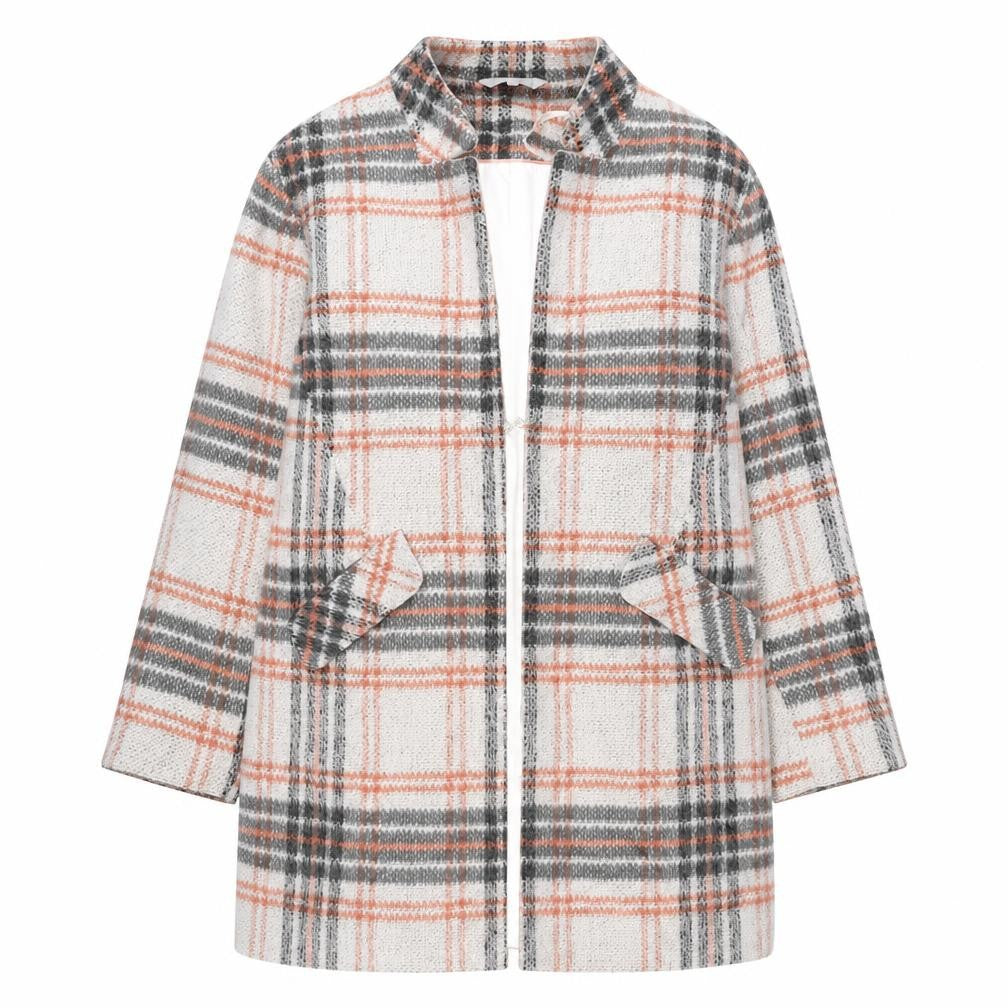 Red Herring Womens Multicoloured Plaid Overcoat Coat Size 18 Hook & Eye