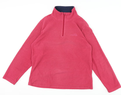 Freedom Trail Womens Pink Polyester Pullover Sweatshirt Size 12 Zip