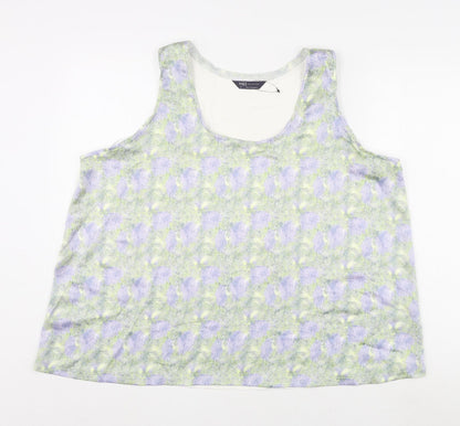 Marks & Spencer Womens Multicoloured Geometric Polyester Basic Tank Size 20 Round Neck