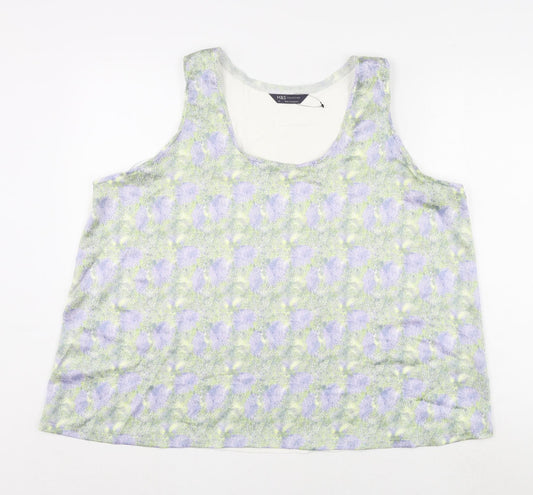 Marks and Spencer Womens Multicoloured Geometric Polyester Basic Tank Size 20 Round Neck