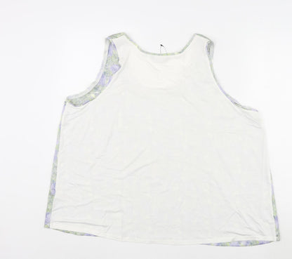 Marks & Spencer Womens Multicoloured Geometric Polyester Basic Tank Size 20 Round Neck