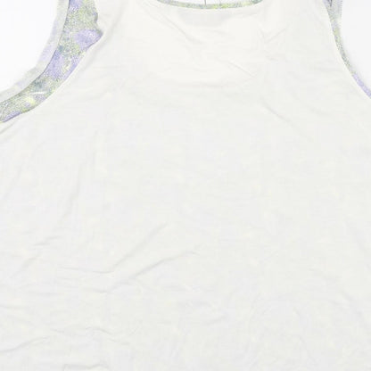 Marks & Spencer Womens Multicoloured Geometric Polyester Basic Tank Size 20 Round Neck