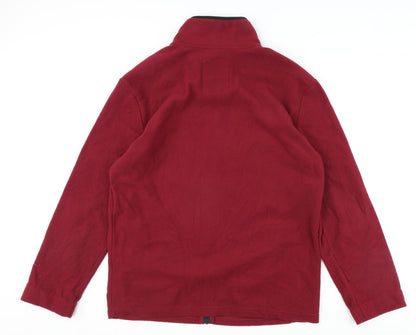 Back view of Atlas men’s red jacket, size L, zip