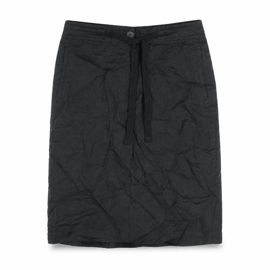 Marks & Spencer Womens Black Linen Straight & Pencil Skirt Size 30 in Zip - Drawstring Waist