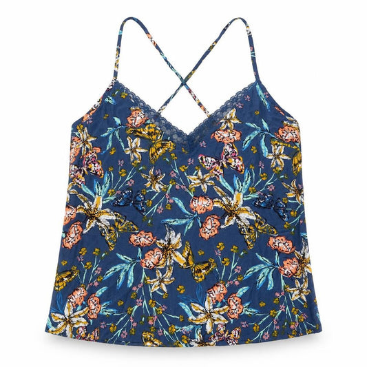 Marks and Spencer Womens Multicoloured Geometric Polyester Camisole Blouse Size 16 V-Neck - Lace Trim Floral Butterfly Print