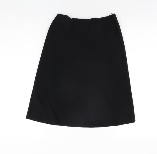 Topshop Womens Black Polyester A-Line Skirt Size 8