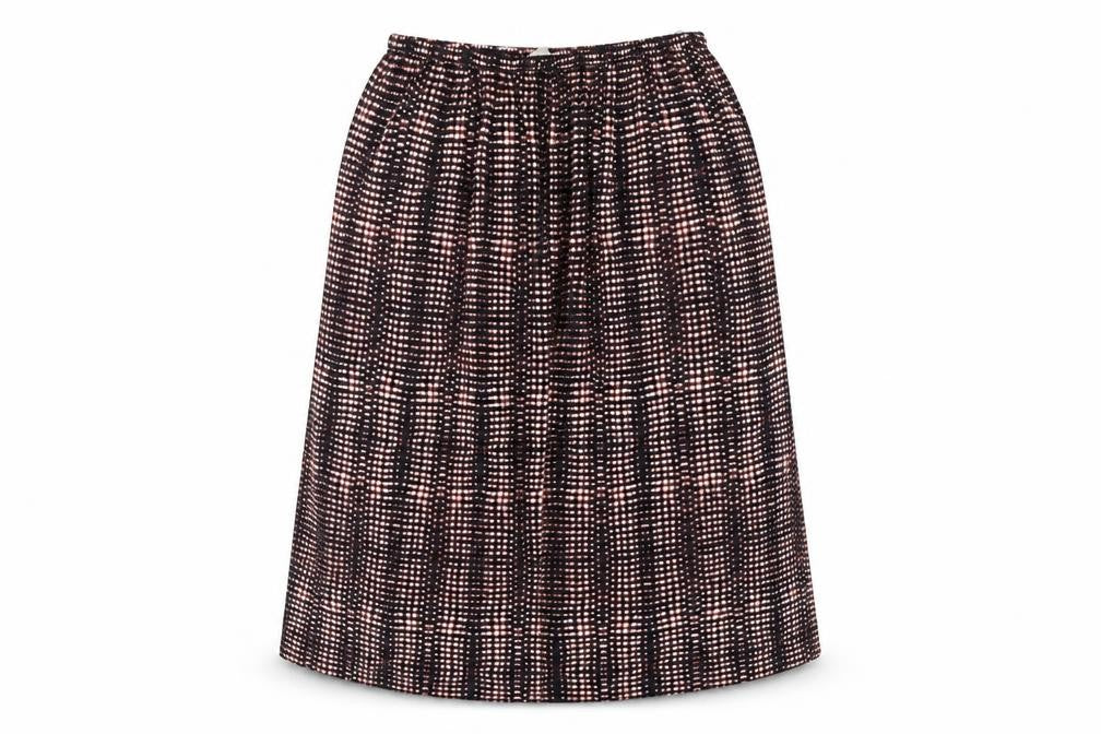 Per Una Womens Black Geometric Polyester Peasant Skirt Size 14 Drawstring