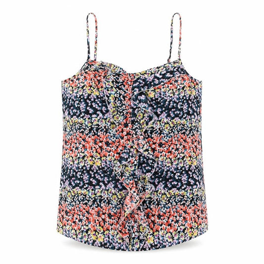Oasis Womens Multicoloured Floral Polyester Camisole Blouse Size 10 Scoop Neck - Frill