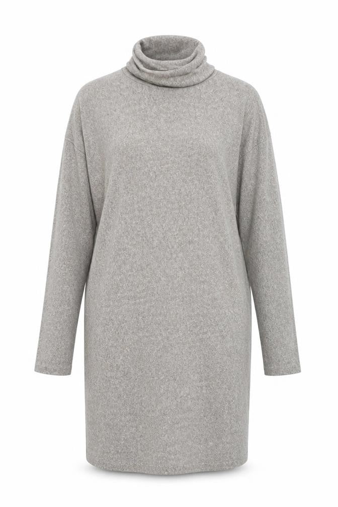 New Look Womens Beige Polyester Jumper Dress Size 10 Roll Neck Pullover