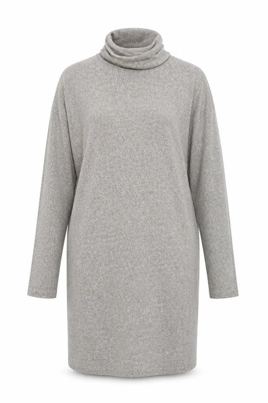 New Look Womens Beige Polyester Jumper Dress Size 10 Roll Neck Pullover