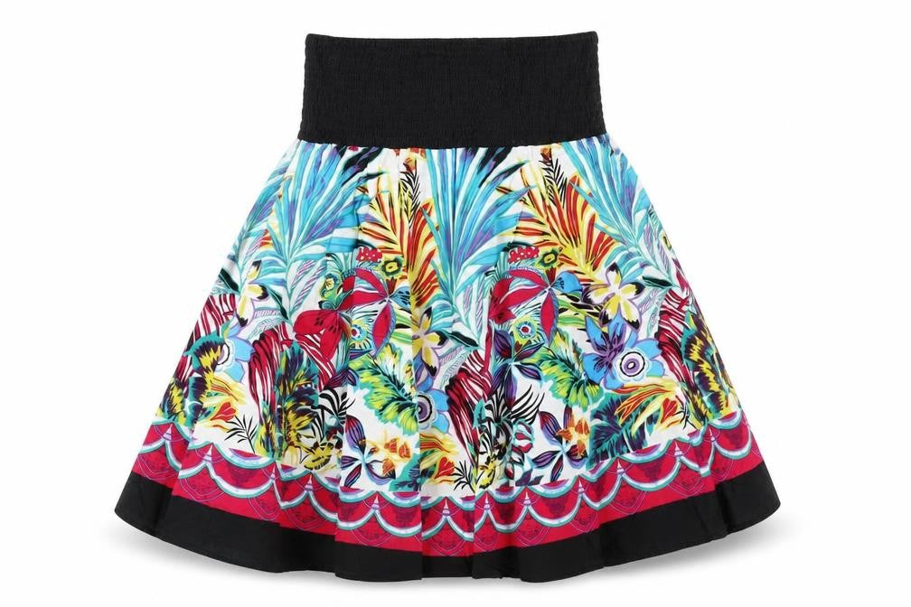 Pistachio Womens Multicoloured Cotton Fit & Flare Size L Square Neck Pullover - Floral Print