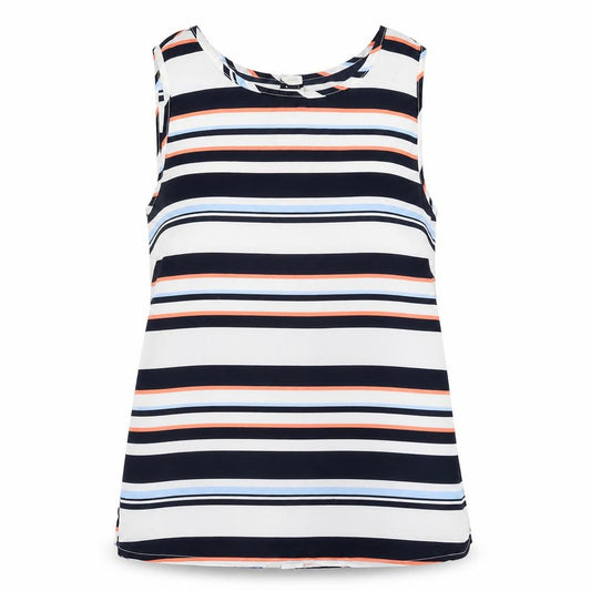 New Look Womens Multicoloured Striped Polyester Camisole Blouse Size 8 Round Neck