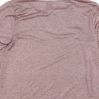 Arcadia Womens Pink Polyester Basic Blouse Size 14 Round Neck