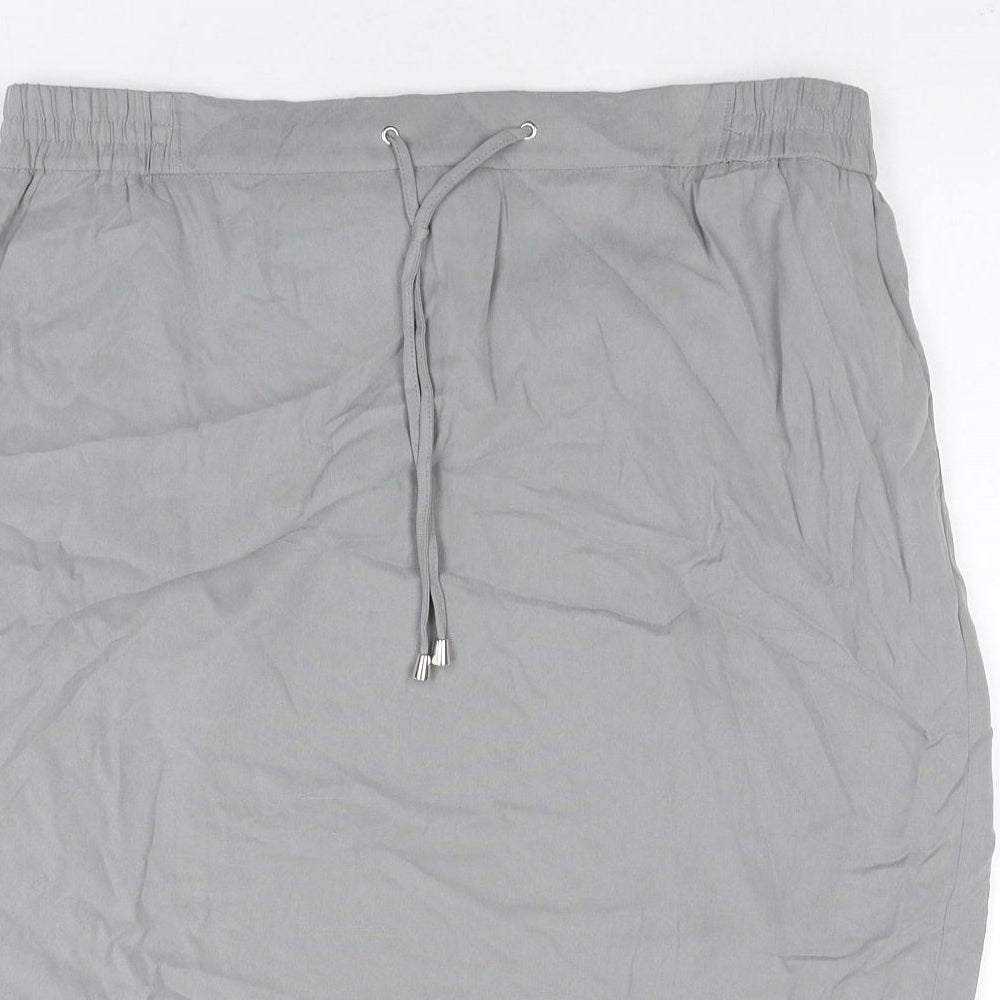 Samoon Womens Grey Modal Straight & Pencil Skirt Size 18 Drawstring