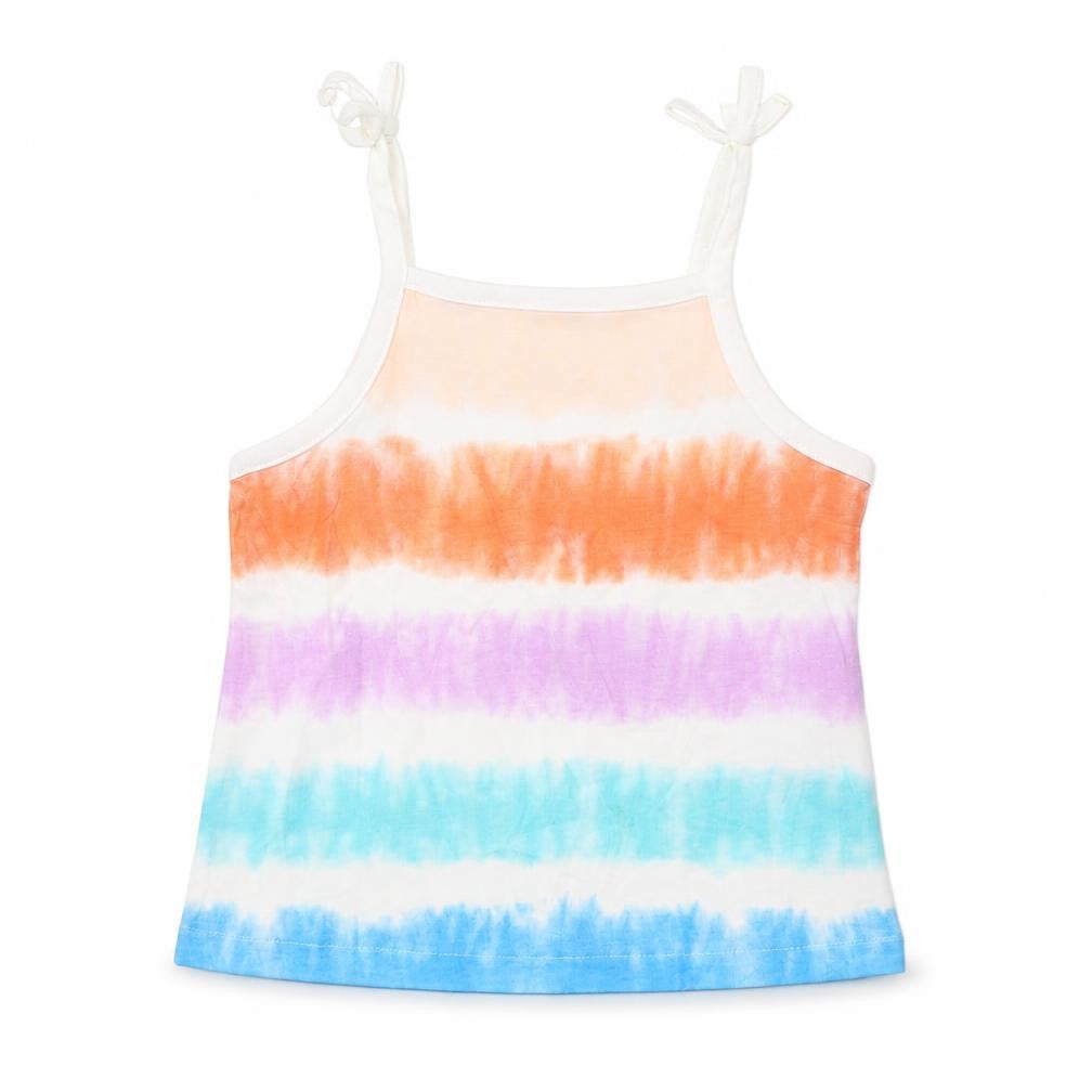 Marks & Spencer Girls Multicoloured Striped Cotton Camisole Tank Size 2-3 Years Square Neck Pullover