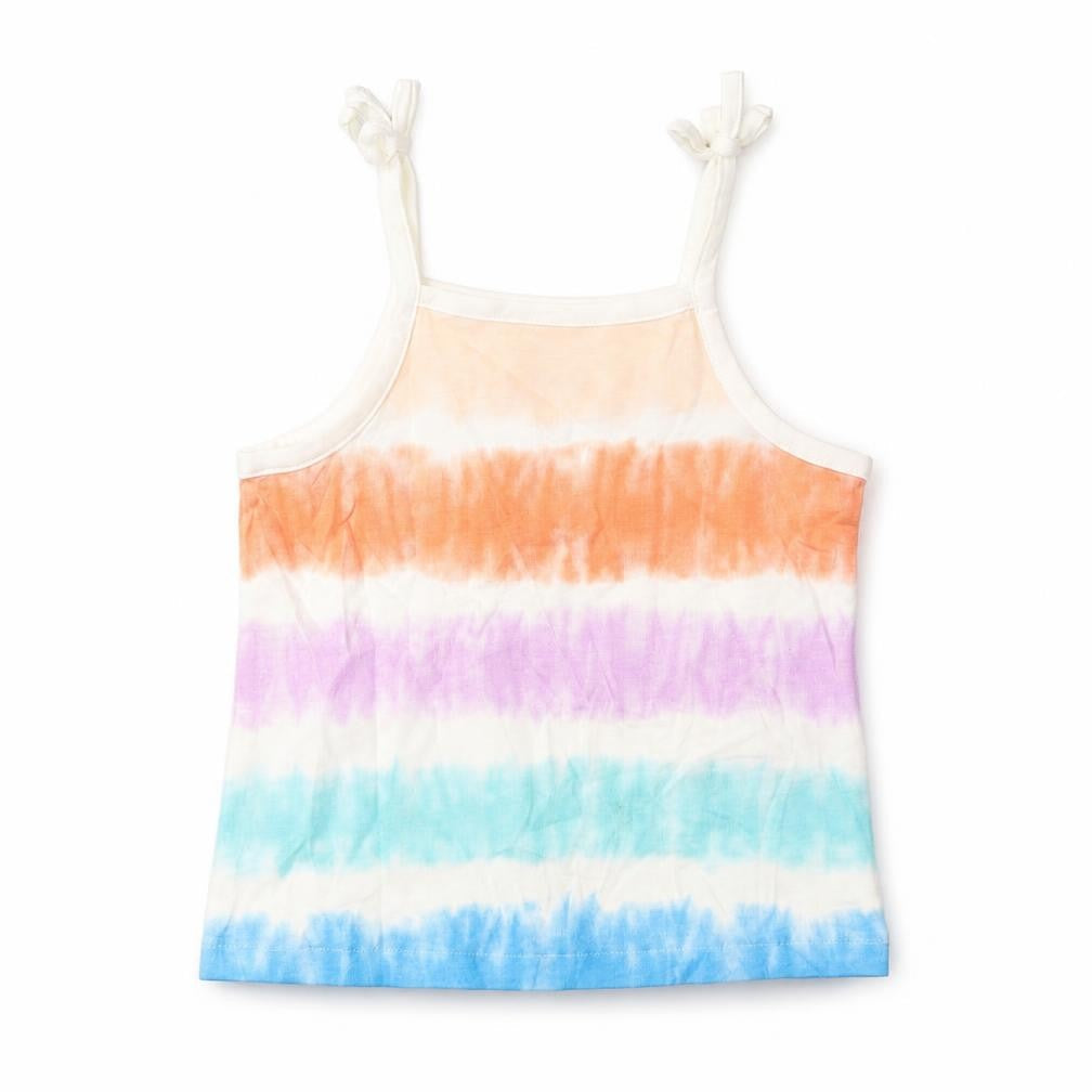 Marks & Spencer Girls Multicoloured Striped Cotton Camisole Tank Size 2-3 Years Square Neck Pullover
