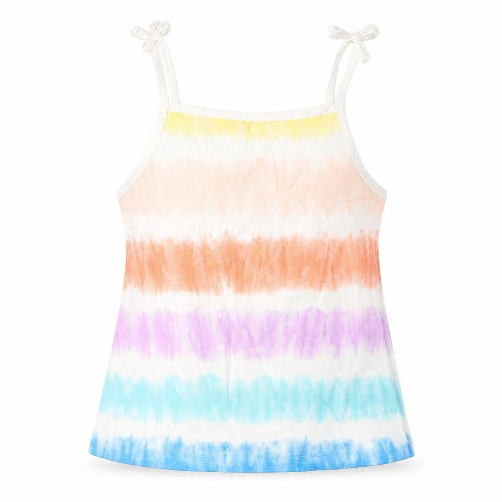 Marks & Spencer Girls Multicoloured Striped Cotton Camisole Tank Size 4-5 Years Square Neck Pullover