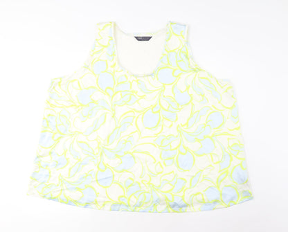 Marks & Spencer Womens Multicoloured Geometric Polyester Basic Tank Size 24 Scoop Neck