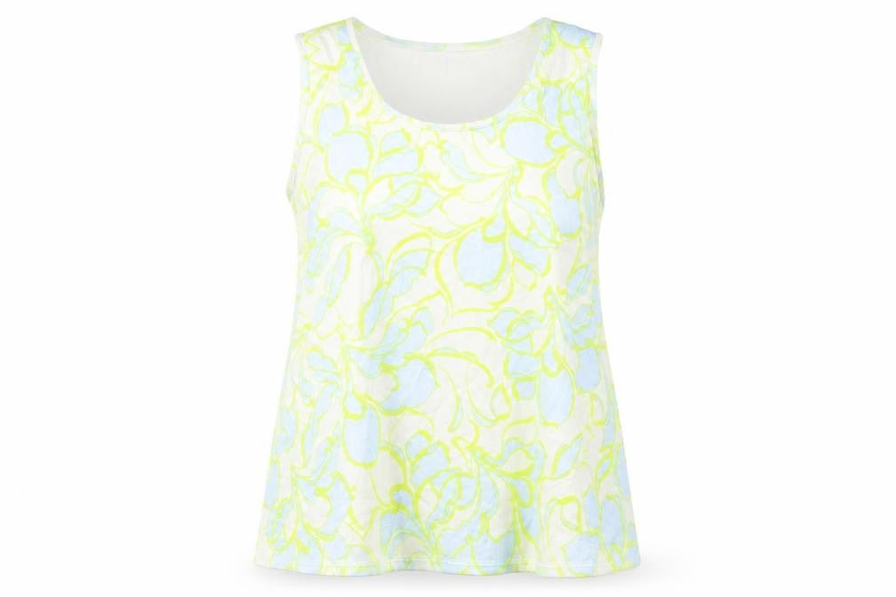 Marks & Spencer Womens Multicoloured Geometric Polyester Basic Tank Size 24 Scoop Neck