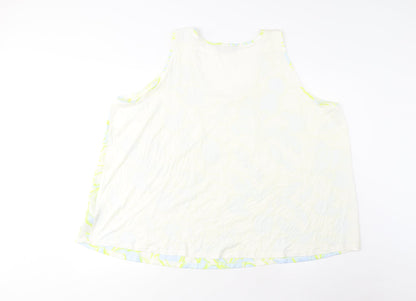 Marks & Spencer Womens Multicoloured Geometric Polyester Basic Tank Size 24 Scoop Neck