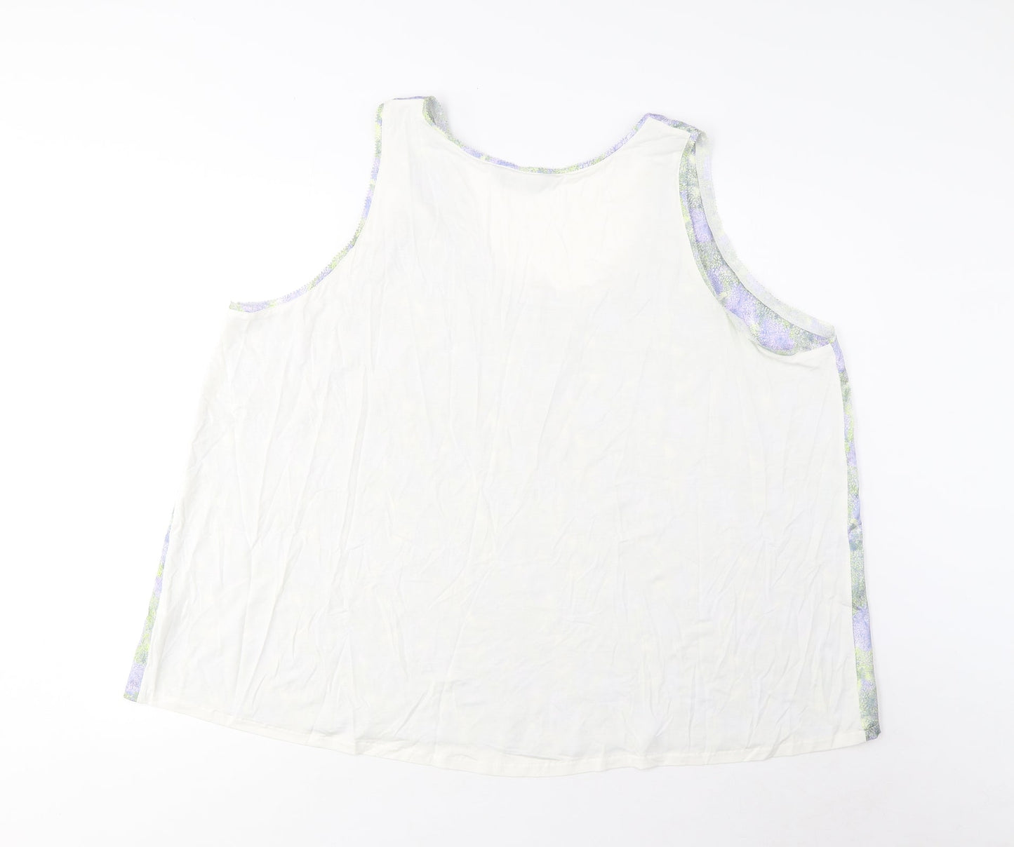 Marks and Spencer Womens Multicoloured Geometric Polyester Basic Tank Size 24 Scoop Neck