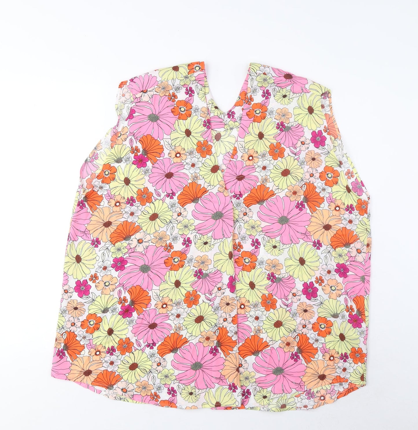 Marks and Spencer Womens Multicoloured Floral Polyester Basic Tank Size 20 V-Neck